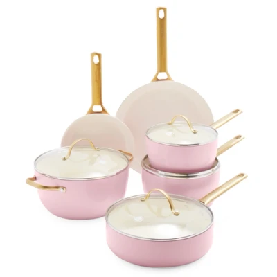 Afbeelding van GreenPan Padova Blush Pink 10 delige Pannenset