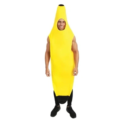 Afbeelding van P&#039;tit Clown 66767 Banaan kostuum voor volwassenen, Eén maat, geel