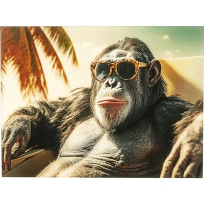 Afbeelding van Wandfoto vakantie aap 80x60cm Kare Design
