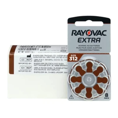 Afbeelding van Rayovac 312 PR41 Extra 8 Pack 10 pakjes 80 batterijen