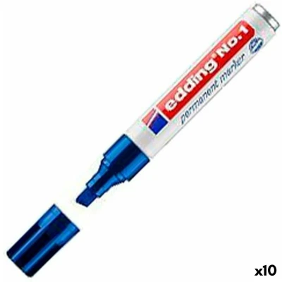 Afbeelding van Permanente markeerstift Edding Nº1 Blauw 10 Stuks