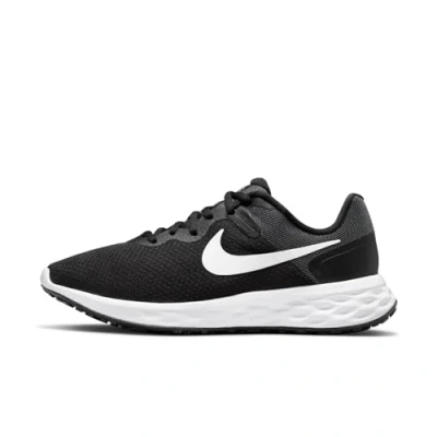 Afbeelding van NIKE Performance W Revolution 6 Hardloopschoenen neutraal, Dames, Maat: 36, Black/white/dark smoke grey/cool grey Textiel/ synthetisch