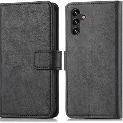Afbeelding van iMoshion Hoesje Geschikt voor Samsung Galaxy A13 (5G) / A04s Met Pasjeshouder Design Softcase Bookcase Zwart Black Graphic