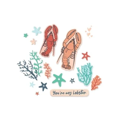Afbeelding van Sizzix Framelits Die Set with Stamps You&#039;re my Lobster 24pcs