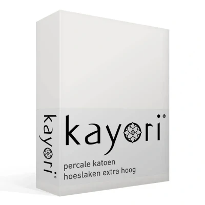 Afbeelding van Kayori Shizu perkal hoeslaken offwhite 200/200 (Kleur: Offwhite)