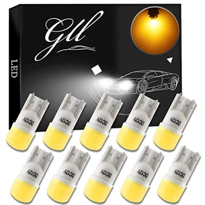 Afbeelding van LED lampen T10, geel 501 W5W 2835 3 SMD 90 Lumen Keramische Carrosserie voor Auto Koepelverlichting Zijlichten Licentielampen Kofferbakverlichting