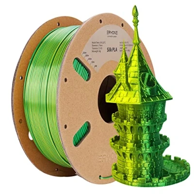 Afbeelding van ERYONE PLA filament voor 3D printer, FDM, tweekleurig, silk, 1,75 mm +/ 0,03 mm, 1 kg, groen/geel