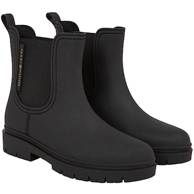 Afbeelding van Tommy Hilfiger dames Essential regenlaars met logo in de kleur Zwart, maat: 36