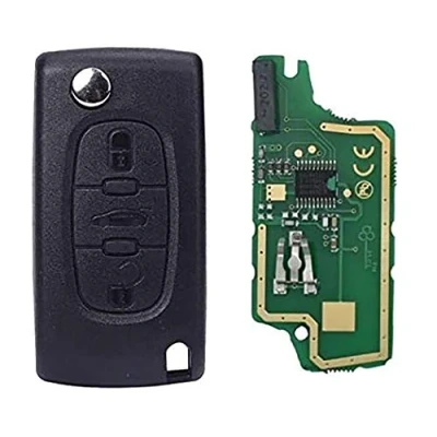 Afbeelding van Complete sleutel met programmeerelektronica Citroen C1 C2 C3 C4 C5 C6 C8 Xsara Picasso Peugeot 207 208 307 308 407 807 3008 5008 3 knoppen kofferbak CE0536 afstandsbediening @Pro Plip