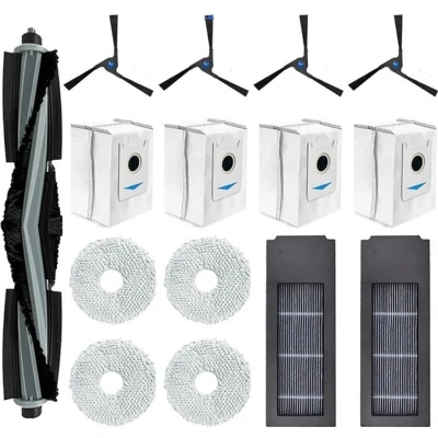 Afbeelding van Odashen 15 stuks vervangende accessoires set voor Ecovacs Deebot X2 / Omni Pro DEX86 stofzuiger reserveonderdelen, 1 hoofdborstel, 4 zijborstels, 2 hepa filters, stofzakken, dweildoeken