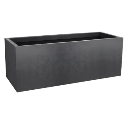 Afbeelding van EDA Plantenbak Basalt&#039;Up 57 L Decor van beton Enkelwandig Wateropslagzone 79,5 x 29,5 H cm Antracietgrijs