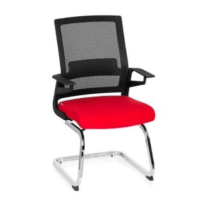 Afbeelding van Vergaderstoel Met Armleuning Stof Zwart/Rood Inventor V