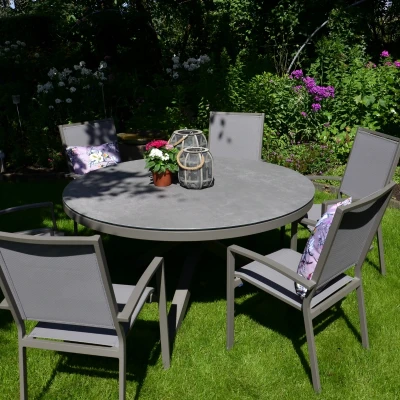 Afbeelding van Mojito tuintafel rond 150 cm ceramic antraciet
