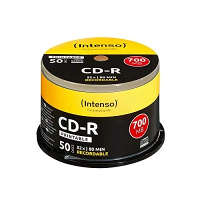 Afbeelding van Intenso 1801125 CD R 80 disc 700 MB 50 stuk(s) Spindel Bedrukbaar