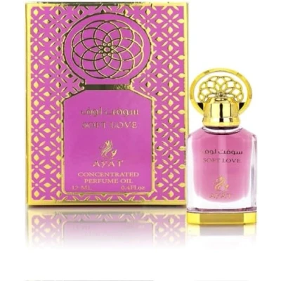 Afbeelding van Ayat Perfumes Geurolie 12 ml alcoholvrij parfumextract, hoogwaardige muskus, uniseks, oosters, Arabisch, oud, natuurlijk, barnsteen dubai geur (Soft Lovee)