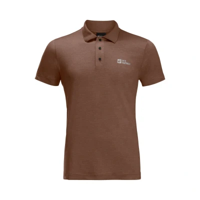 Afbeelding van Jack Wolfskin Poloshirt, Heren, Maat: 2XL, Dark rust heather