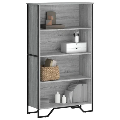 Afbeelding van Boekenkast 80x31x137,5cm bewerkt hout grijs sonoma eikenkleurig