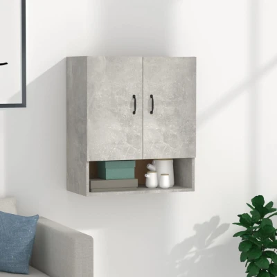 Afbeelding van Wandkast 60x31x70 cm bewerkt hout betongrijs