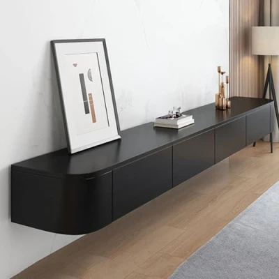 Afbeelding van MIMRTIMI Drijvende tv kast met 2 deuren, voor wandmontage, zwevende planken lade woonkamer, eetkamer, slaapkamer