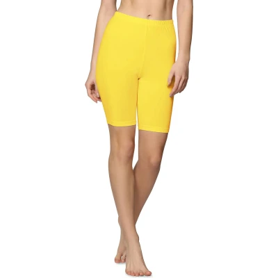 Afbeelding van Bellivalini BLV BLV50 157 LE Dames Leggings Sport Vrijetijdsbroek Kort Katoen Sporbroek Yogabroek Geel XL