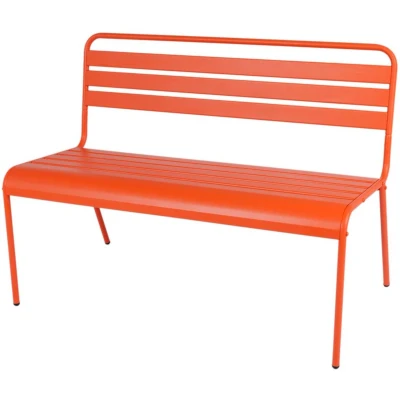 Afbeelding van MaximaVida metalen tuinbank Max 120 cm oranje