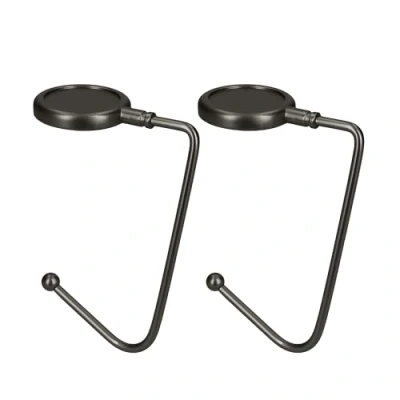 Afbeelding van kwmobile Tassenhaken voor tafel Set van 2 draagbare tashangers Tassenhangers of kast In mat zwart