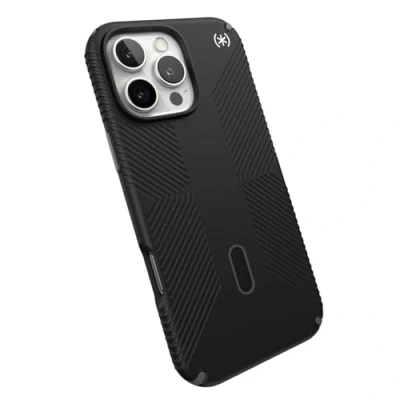Afbeelding van Speck hoesje geschikt voor Apple iPhone 16 Pro Max Ultieme Bescherming en Grip Luxe Soft touch Afwerking Valbescherming gecertificeerd tot 4 meter Microban Antibacterieel Presidio2 lijn Zwart