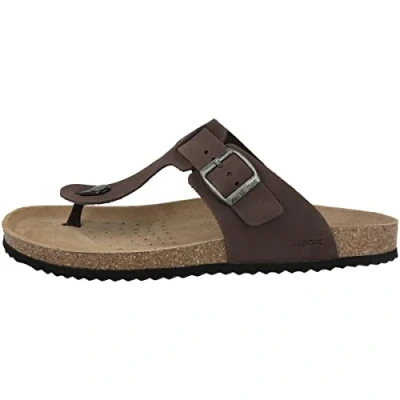 Afbeelding van Geox Ghita Teensandalen, Heren, Maat: 41, Dark coffee Nubukleer