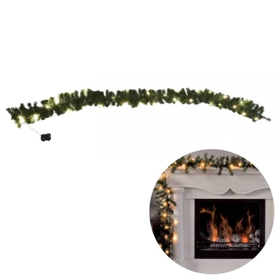 Afbeelding van Cheqo® Guirlande Met Kerstverlichting Kerstlampjes op Batterij Kerstslinger Warm Wit 270cm 30 LED Timer