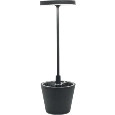 Afbeelding van Zafferano, Poldina Reverso Tafellamp, oplaadbaar, draadloos, met touch bediening, geschikt voor woonkamer en buiten, dimmer, 2200 3000 K, hoogte 35 cm, kleur: donkergrijs