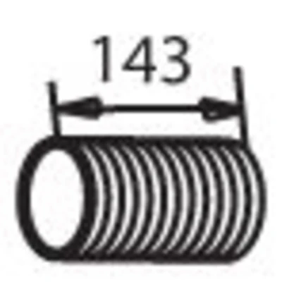Afbeelding van DINEX 81728 Flexibele slang, uitlaatsysteem 132,3 Roestvrij staal