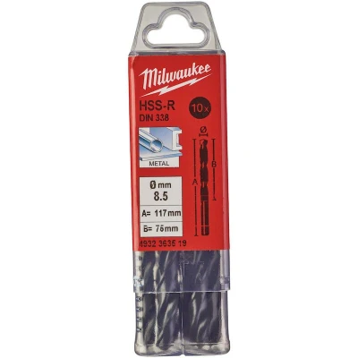 Afbeelding van MILWAUKEE 4932363519 HSS R metaalboor DIN 338 8,5x117mm (10 st.)