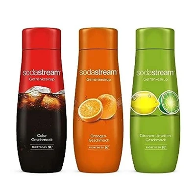 Image de Sodastream Lot de 3 sirops, cola, orange et citron vert, x 440 ml sirop pour jusqu&#039;à 9 litres boisson préparée