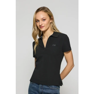 Afbeelding van Polo Club Dames Zwarte &quot;Pedraza&quot; Zonder Knopen Met Rubberen Logo Xl