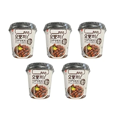 Afbeelding van Pamai Pai® Topokki YOPOKKI 5 x 120 g Jjajang Rijsttaart Cup Rice Cake Bean Saus