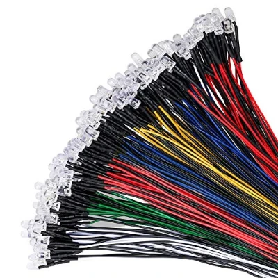 Afbeelding van YIXISI 100 stuks 12 V diodes LED voorbedraad ronde top lamp, 5 mm diode lamp voor doe het zelf auto speelgoed boten feesten