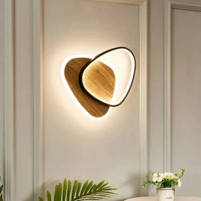 Afbeelding van LED wandlamp Ovest, licht hout, lengte 45 cm, CCT