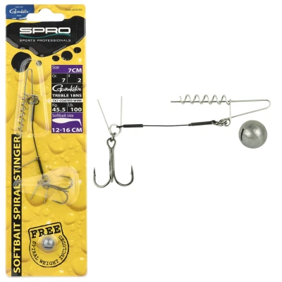 Afbeelding van Spro Softbait Spiral Stinger 7x7 Wire Coated Maat : 7cm 7g 12 16cm