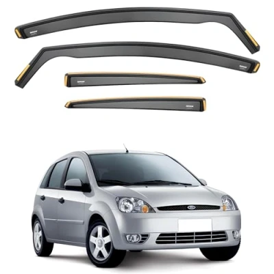 Afbeelding van iSpeed 4 stuks windschermen voor Ford Fiesta MK6 2002 2008 5 deurs hatchback houd je auto geventileerd in de regen vermindert windturbulentie getint type