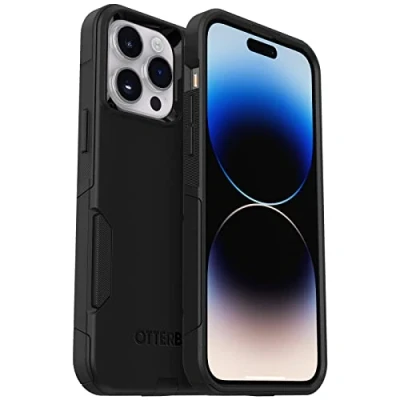 Image de OtterBox Commuter Series Coque de protection pour téléphone portable robuste antimicrobien compatibilité avec MagSafe polycarbonate caoutchouc synthétique noir Apple iPhone 14 Pro Max