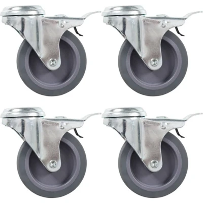 Afbeelding van vidaXL 24 st Zwenkwielen met boutgaten 75 mm