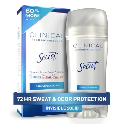 Afbeelding van Secret Clinical Strength Deodorant en anti transpirant voor dames, onzichtbaar, sterk, volledig schoon, 6oz