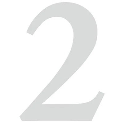 Afbeelding van Sticker nummer 2 zilver, hoogte 10 cm, zelfklevend huisnummer I cijfer om op te plakken voor buiten, brievenbus, deur, weerbestendig, KFZ_479_2