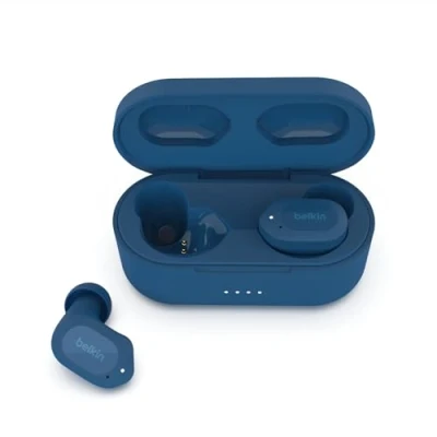 Image de Belkin SoundForm Play Écouteurs sans fil avec micro intra auriculaire Bluetooth Suppresseur de bruit actif bleu