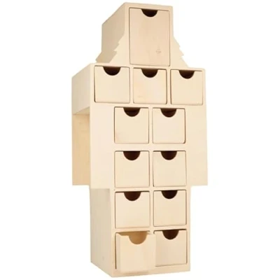 Afbeelding van Houten Adventskalender 17x37,5x12,5 cm Artemio