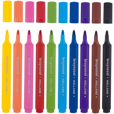 Afbeelding van Viltstift Bruynzeel Kids Triple blister à 10 stuks assorti