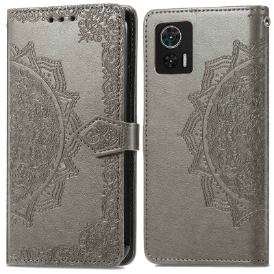 Afbeelding van iMoshion Mandala Bookcase Motorola Edge 30 Neo hoesje Grijs