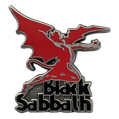 Afbeelding van Black Sabbath Logo &amp; Daemon Pin Rood