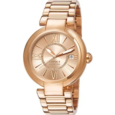 Afbeelding van Esprit EL102012F06 dameshorloge kwarts analoog armband van roestvrij staal goud en roze