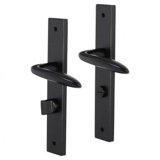 Afbeelding van Deurklink met wc sluitingschild Impresso Lake 63 mm (Aluminium, Zwart)